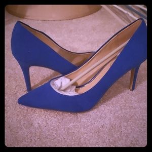 Cobalt blue suede stilettos